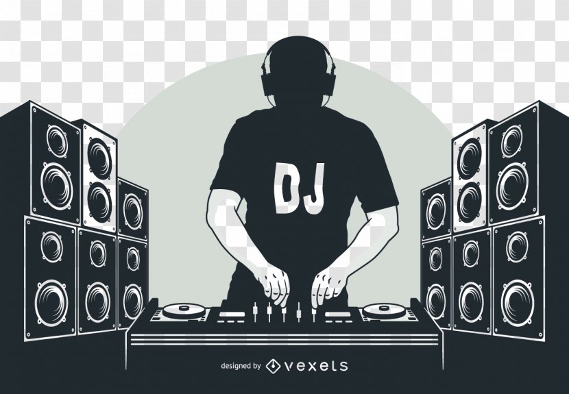 Disc Jockey DJ Mix Nightclub - Silhouette - Transparent Image Transparent PNG