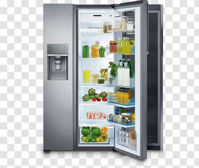 Samsung Food ShowCase RH77H90507H RS22HDHPN 22 Cu. Ft. Counter Depth Side-by-Side Refrigerator Frigorifico Side By SAMSUNG - Showcase Transparent PNG