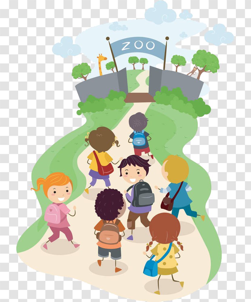 School Child Royalty-free Clip Art - The Children Go To Zoo Transparent PNG