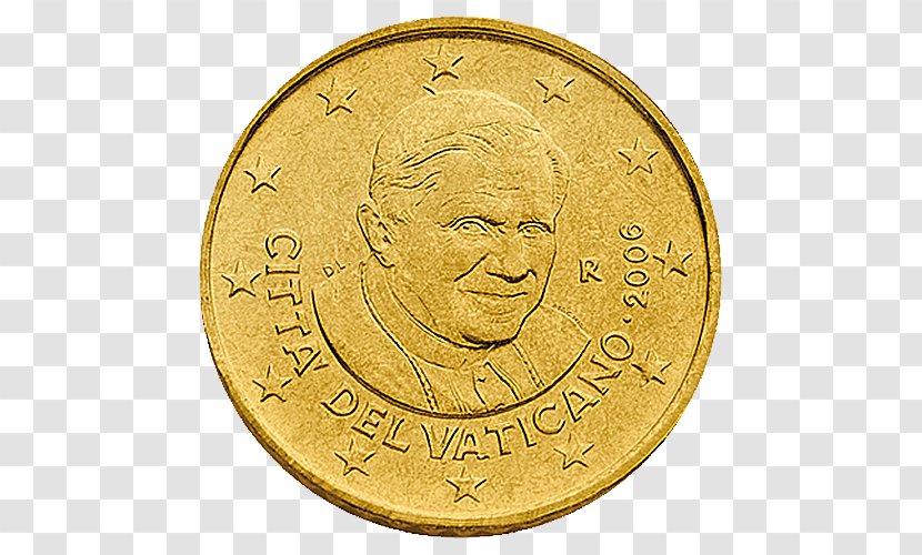 Vatican City Gold Coin Euro Coins Numismatics Transparent PNG