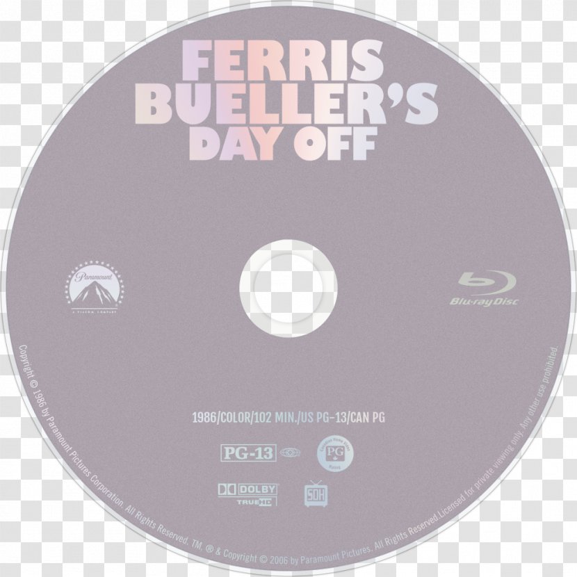 Blu-ray Disc Comedy Film Compact Ferris Bueller's Day Off - Brand - Bueller Transparent PNG