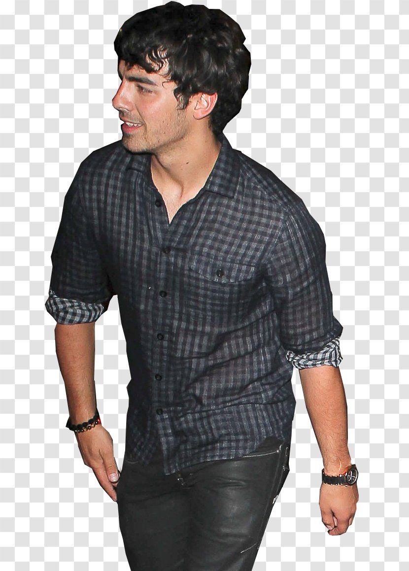 Dress Shirt Tartan T-shirt Textile Sleeve - Plaid - Joe Jonas Transparent PNG