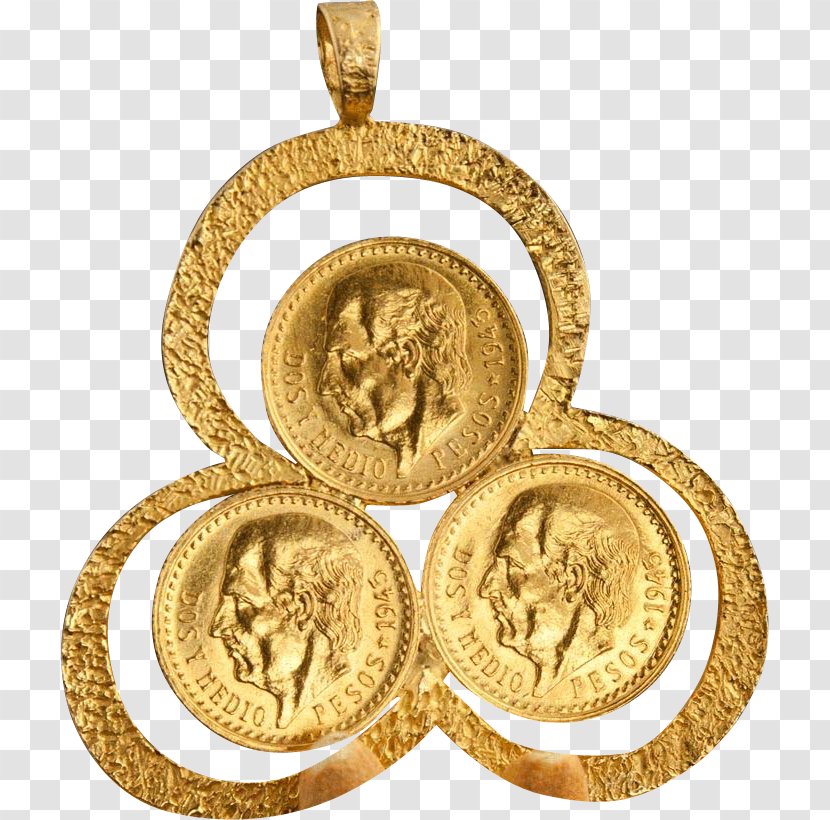 Locket Earring Dos Pesos Gold Coin Pendant - Jewellery Transparent PNG