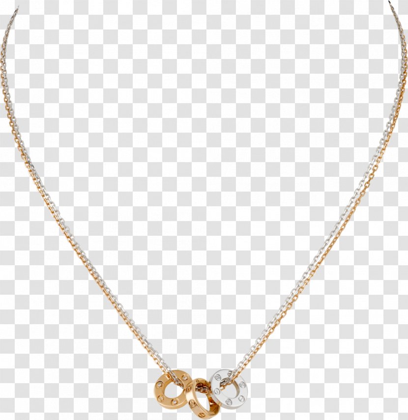 Necklace Cartier Diamond Colored Gold - Charms Pendants Transparent PNG