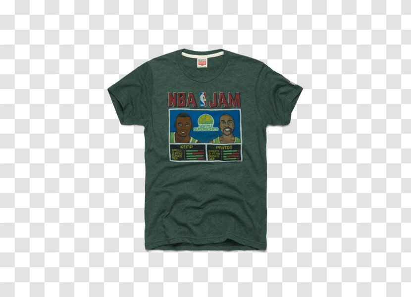 T-shirt NBA Jam Seattle Supersonics Charlotte Hornets - Shirt Transparent PNG