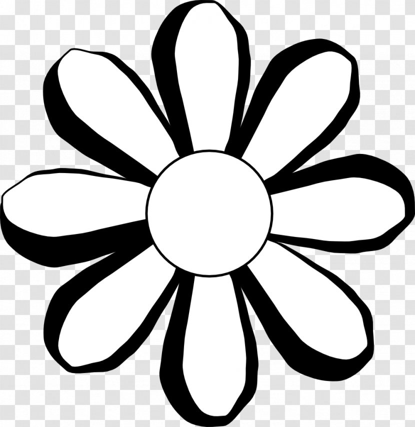 Black And White Flower Clip Art - Free Content - Hippie Dog Cliparts Transparent PNG