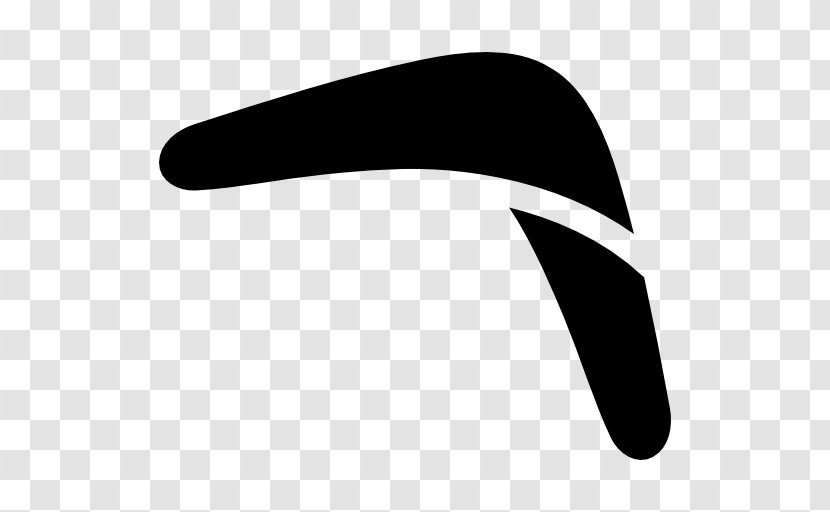 Clip Art - Boomerang - Black And White Transparent PNG