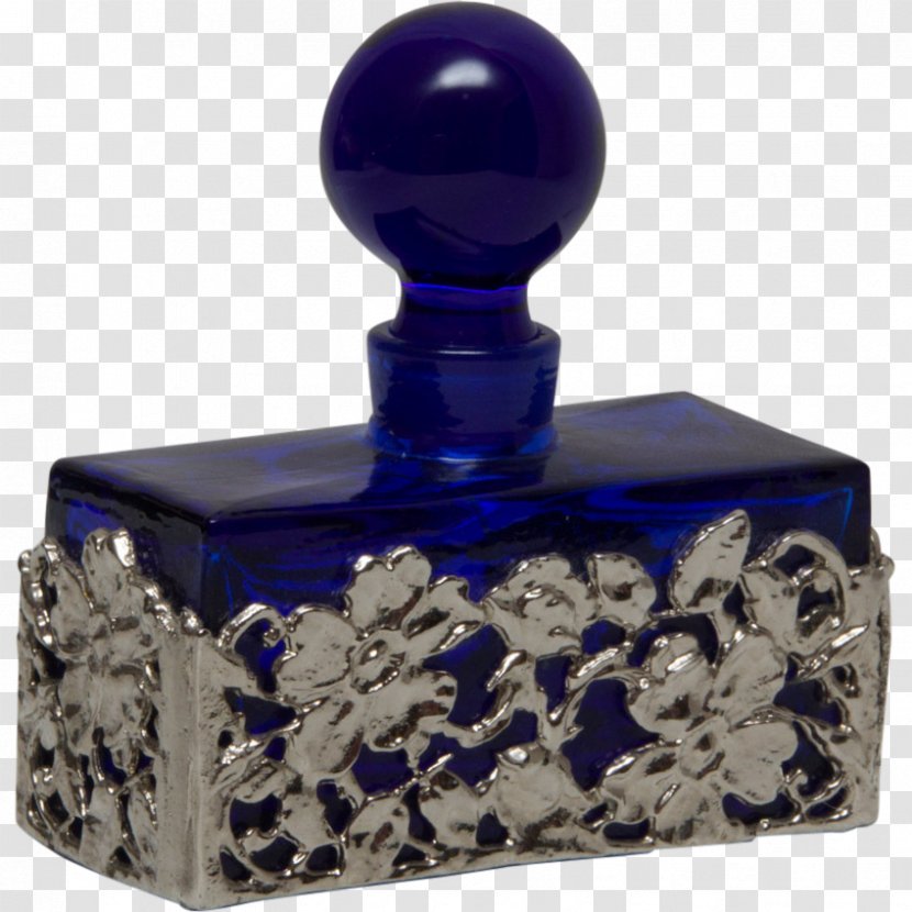 Cobalt Blue Glass Perfume Bottles Bathroom - Metal Transparent PNG