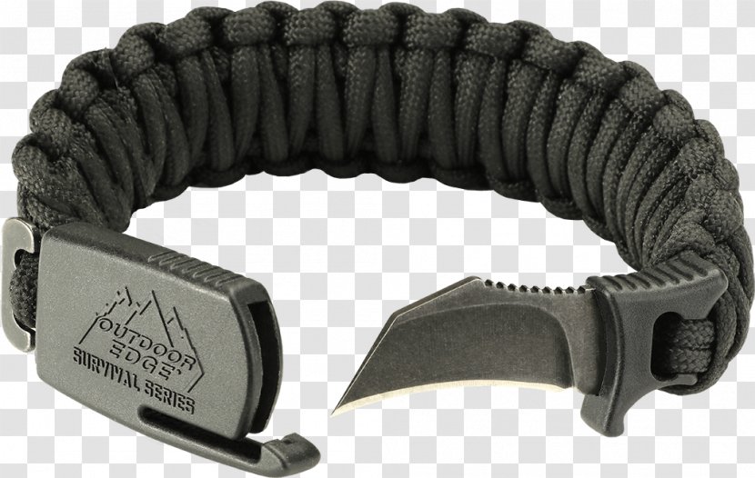 Knife Outdoor Edge Bracelet Blade Parachute Cord - Claw Transparent PNG