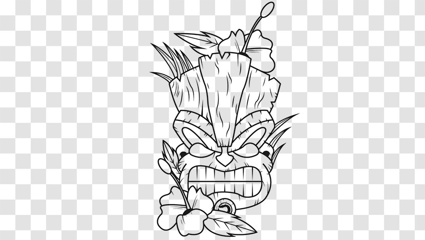 Tiki Floral Beauty Coloring Book Drawing Hawaiian - Flower - Head Transparent PNG
