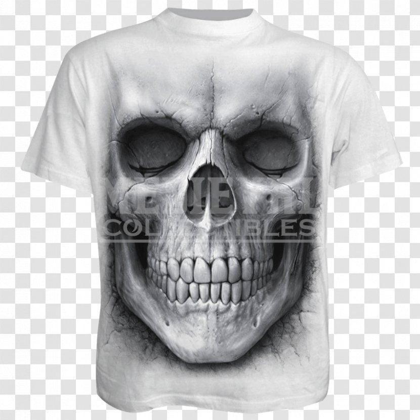 Long-sleeved T-shirt Skull Clothing - Jaw Transparent PNG