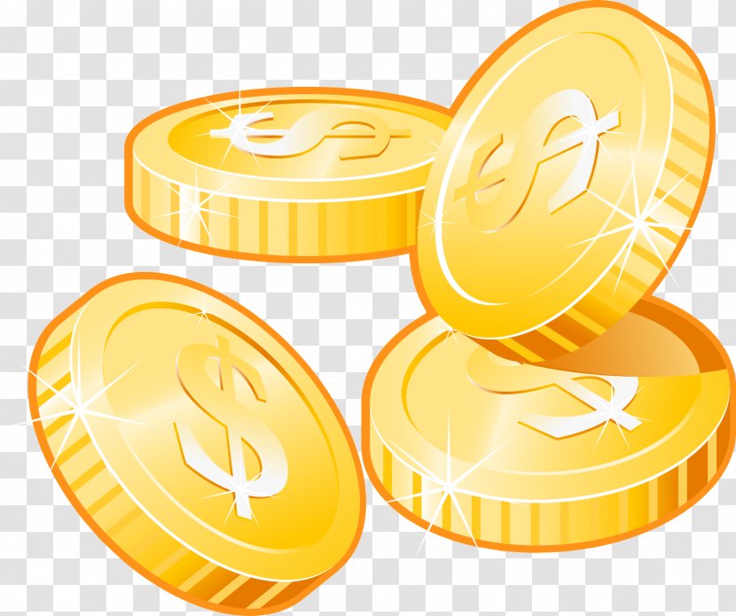 Icon - Yellow - Gold Coins Vector Transparent PNG