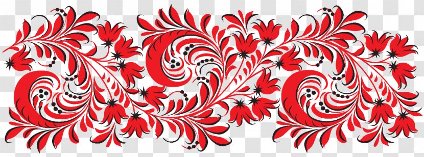 Russia Folk Art Khokhloma Floral Design Painting - Zhostovo Transparent PNG