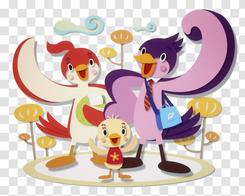 Bird Happiness Illustration - Fictional Character - Happy Family Transparent PNG