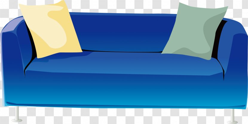 Couch Furniture Adobe Illustrator - Cobalt Blue - Sofa Vector Element Transparent PNG