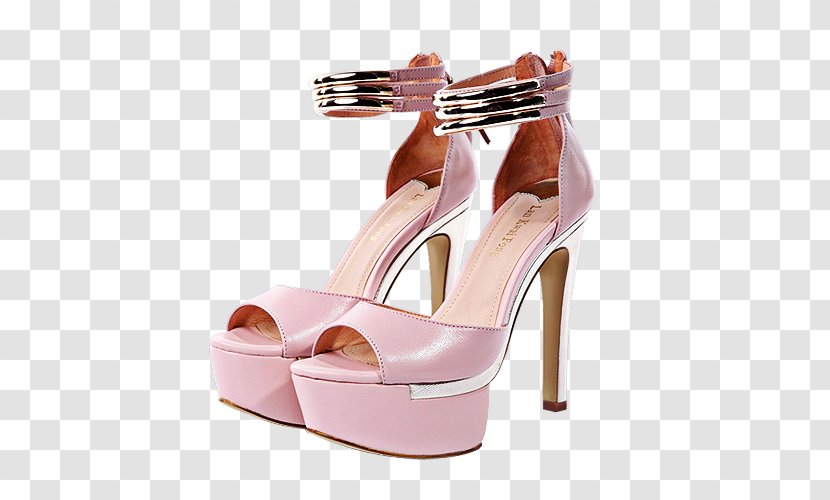 High-heeled Footwear Shoe Sandal - Pair Of Pink Sandals Transparent PNG