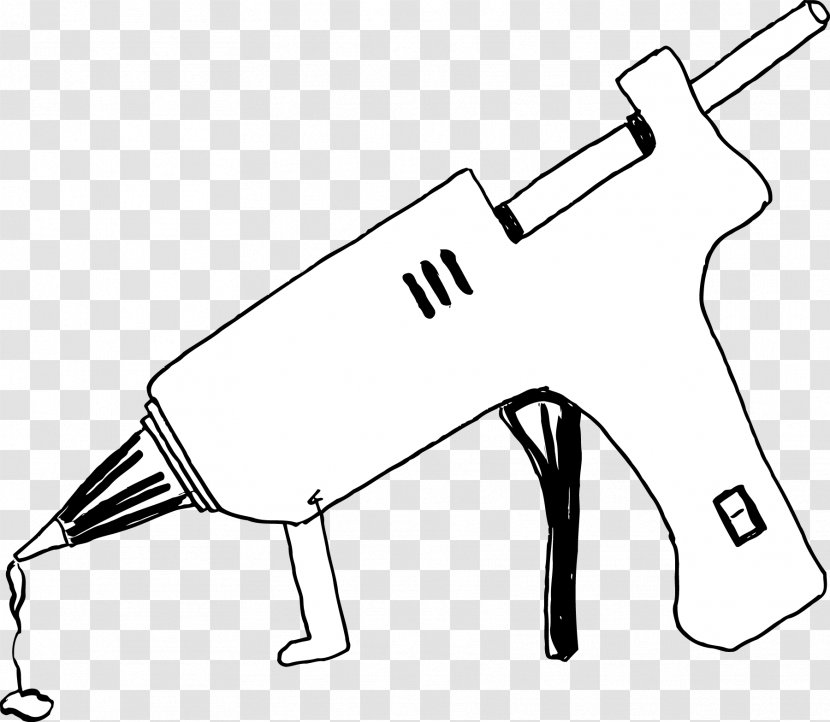 Drawing Line Art /m/02csf Clip - Firearm - Glue Gun Transparent PNG