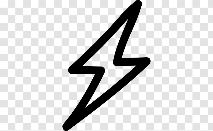 Thunderbolt Lightning Shape Clip Art - Black And White - Thunder Bolt Transparent PNG