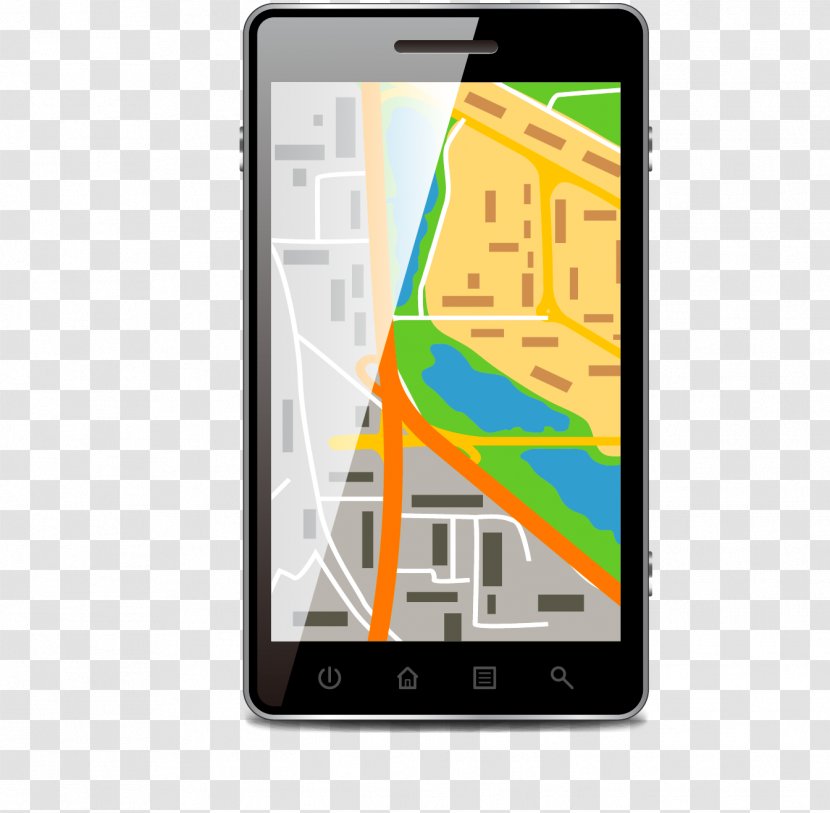 Smartphone Feature Phone Map Mobile Navigation - Global Positioning System - Vector Maps For Transparent PNG