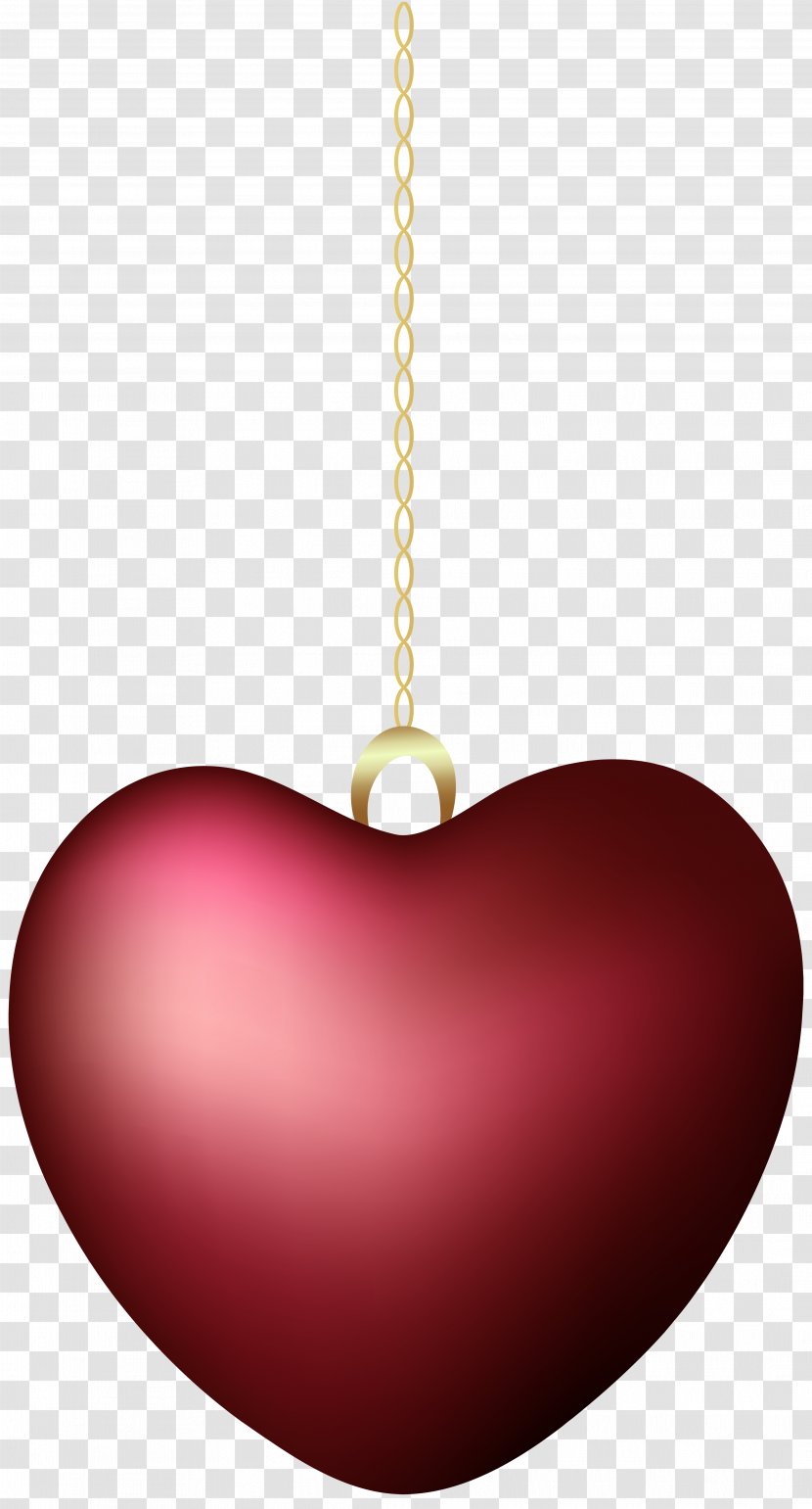 Heart Christmas Ornament Maroon Design - Red Hanging Clip Art Image Transparent PNG