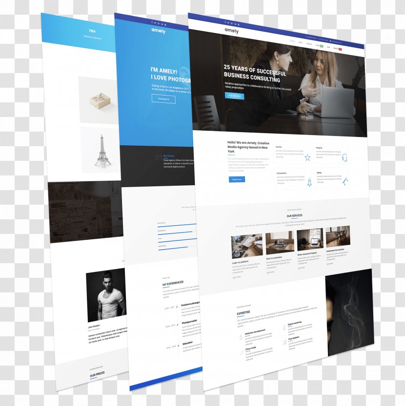 Responsive Web Design Template WordPress Joomla Skin - Modern Resume Transparent PNG