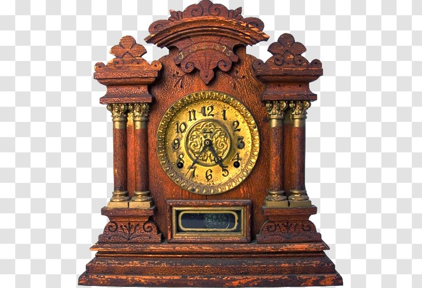 Mantel Clock Antique Collecting Collection Manager - Station - Vintage Wood Watch Transparent PNG