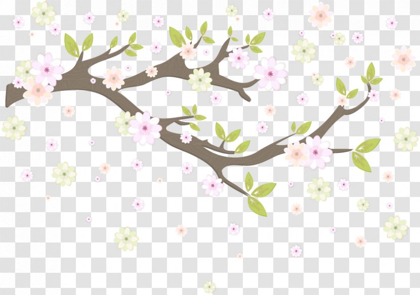 Love Message Peace Greeting Thought - Plant Stem - Hand-painted Plum Blossom Transparent PNG