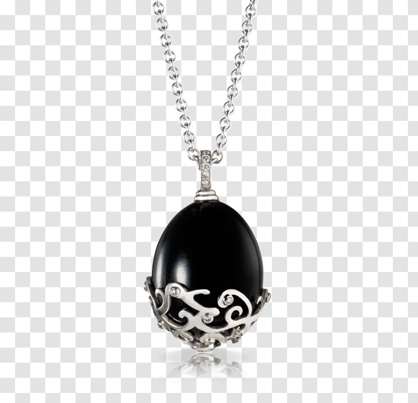 Locket Necklace Silver Onyx Chain - Jewelry Design Transparent PNG