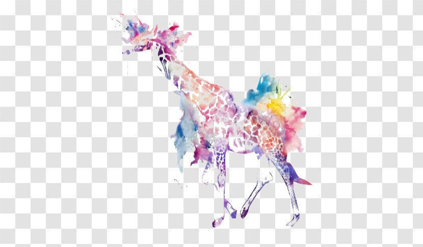 Giraffe Watercolor Painting Illustration - Chicken - Painted Transparent PNG