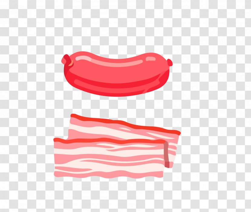 Sausage Ham Bacon Salami Meat - Cut Of Pork - Fresh Slices Material Transparent PNG