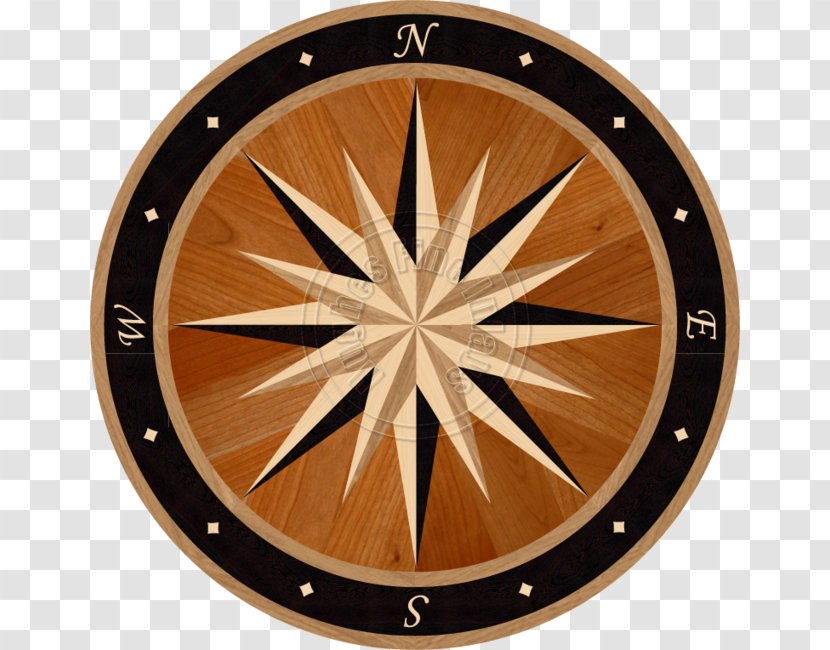 Wood Compass Rose Wind - Round Transparent PNG