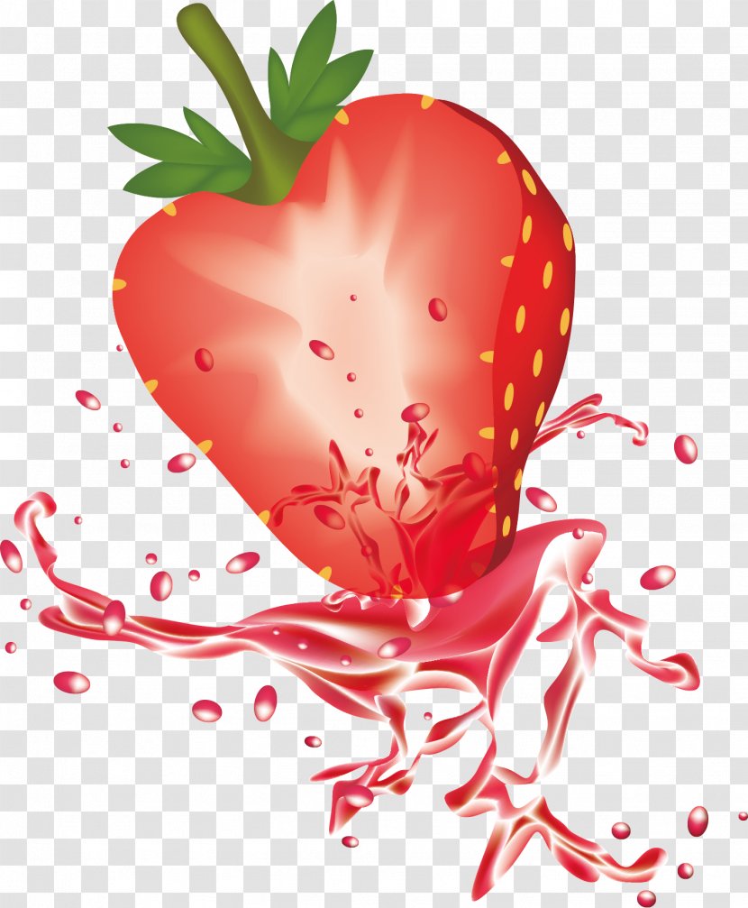 Strawberry Juice Clip Art - Flower - Fresh And Delicious Transparent PNG