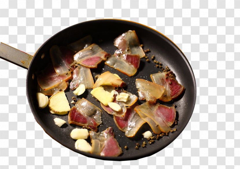 Bacon Chinese Sausage Curing Stir Frying - Garlic - Stir-fried Pieces Transparent PNG