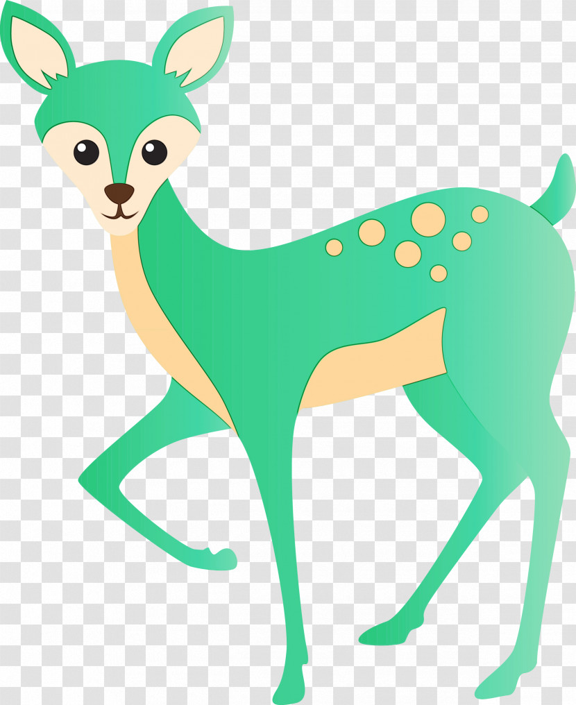 Green Deer Animal Figure Wildlife Tail Transparent PNG