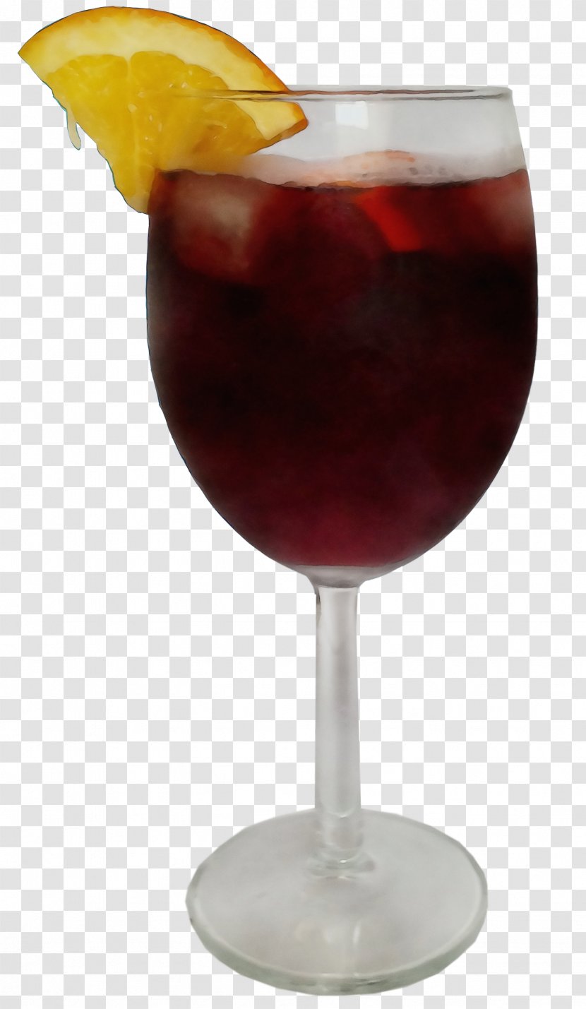 Wine Glass - Wet Ink - Sangria Cocktail Transparent PNG