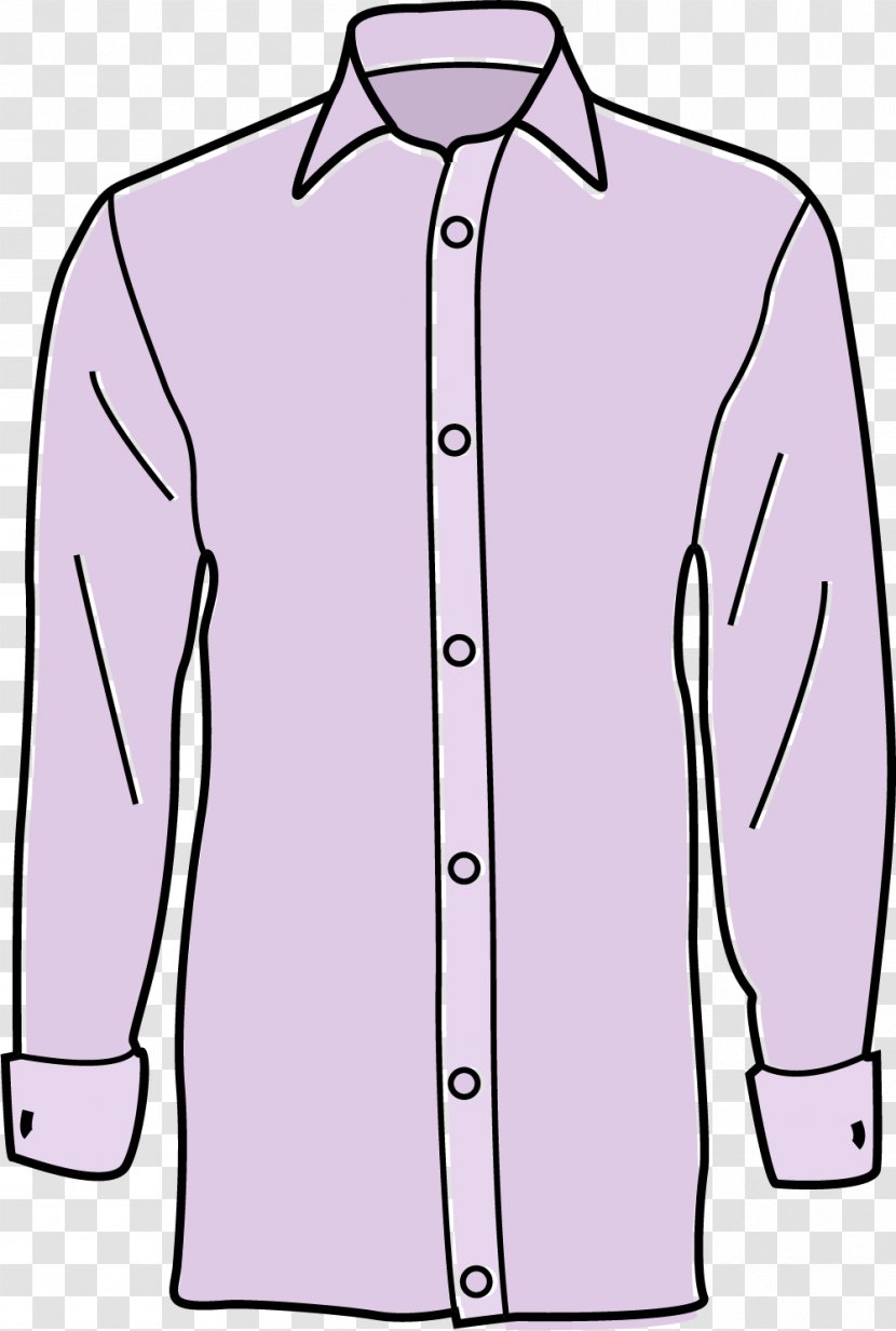 Dress Shirt T-shirt Sleeve Collar - Top - Purple Transparent PNG
