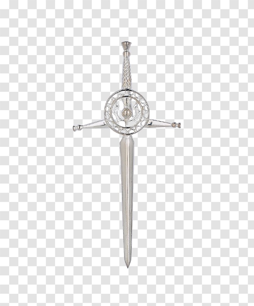 Thistle Circle Silver Kilt Pin Body Jewellery Weapon - Jewelry Transparent PNG