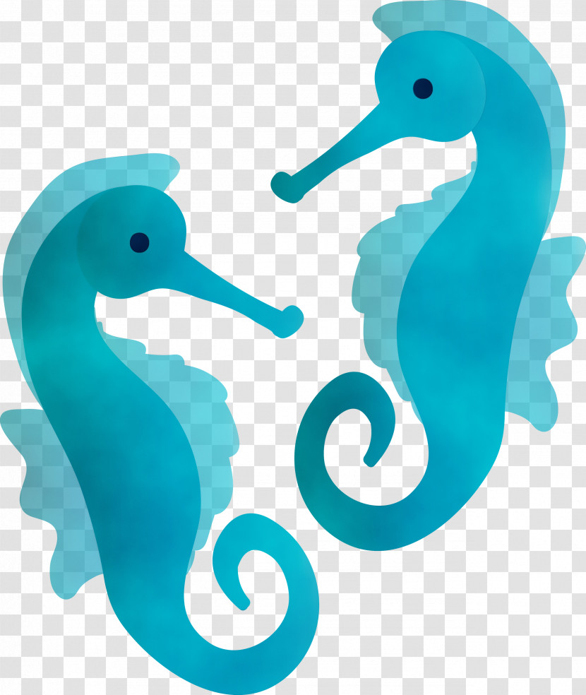 Seahorse Aqua Turquoise Beak Bird Transparent PNG