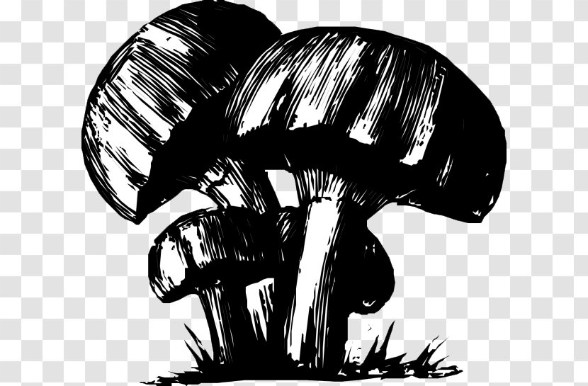 Black And White Mushroom Drawing - Cartoon Hand Painted Ink With Mushrooms Transparent PNG