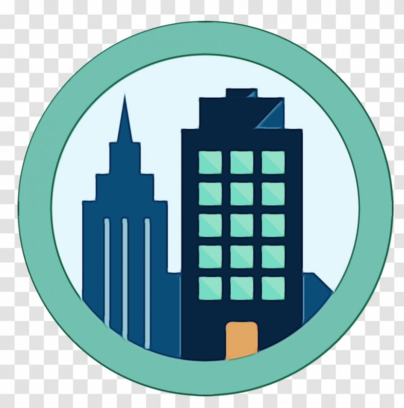 Building Cartoon - City - Electric Blue Transparent PNG