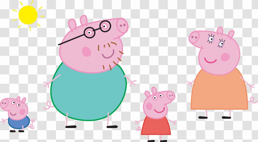George Pig Grandpa Daddy - Pink - Clipart Peppa Transparent PNG