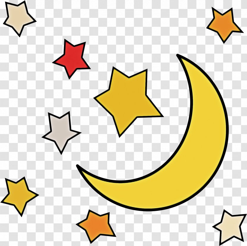 Yellow Clip Art Crescent Symbol Star Transparent PNG