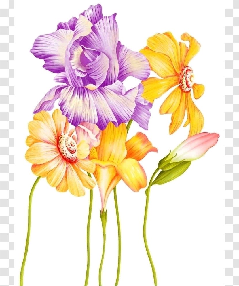 Floral Design Cut Flowers Watercolor Painting Desktop Wallpaper - Annual Plant - Flower Transparent PNG