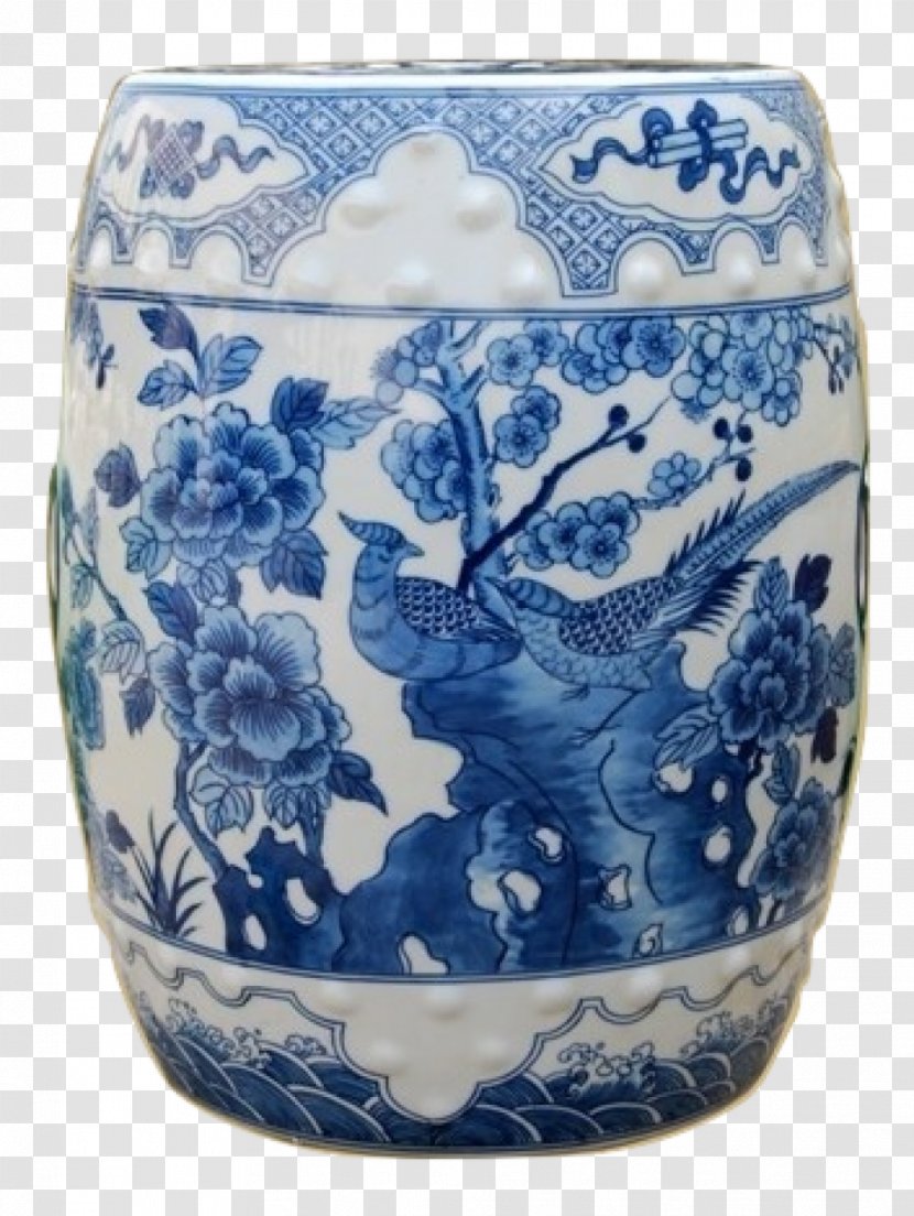 Blue And White Pottery Table Stool Garden Porcelain - The Transparent PNG