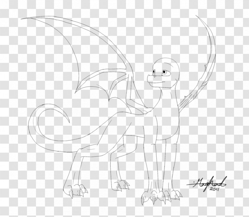Carnivora Line Art Cartoon White Sketch - Fictional Character - Chinese Paint Transparent PNG