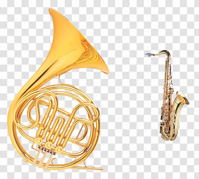 Saxhorn Tuba Trumpet Saxophone Musical Instrument - Watercolor - Western Transparent PNG