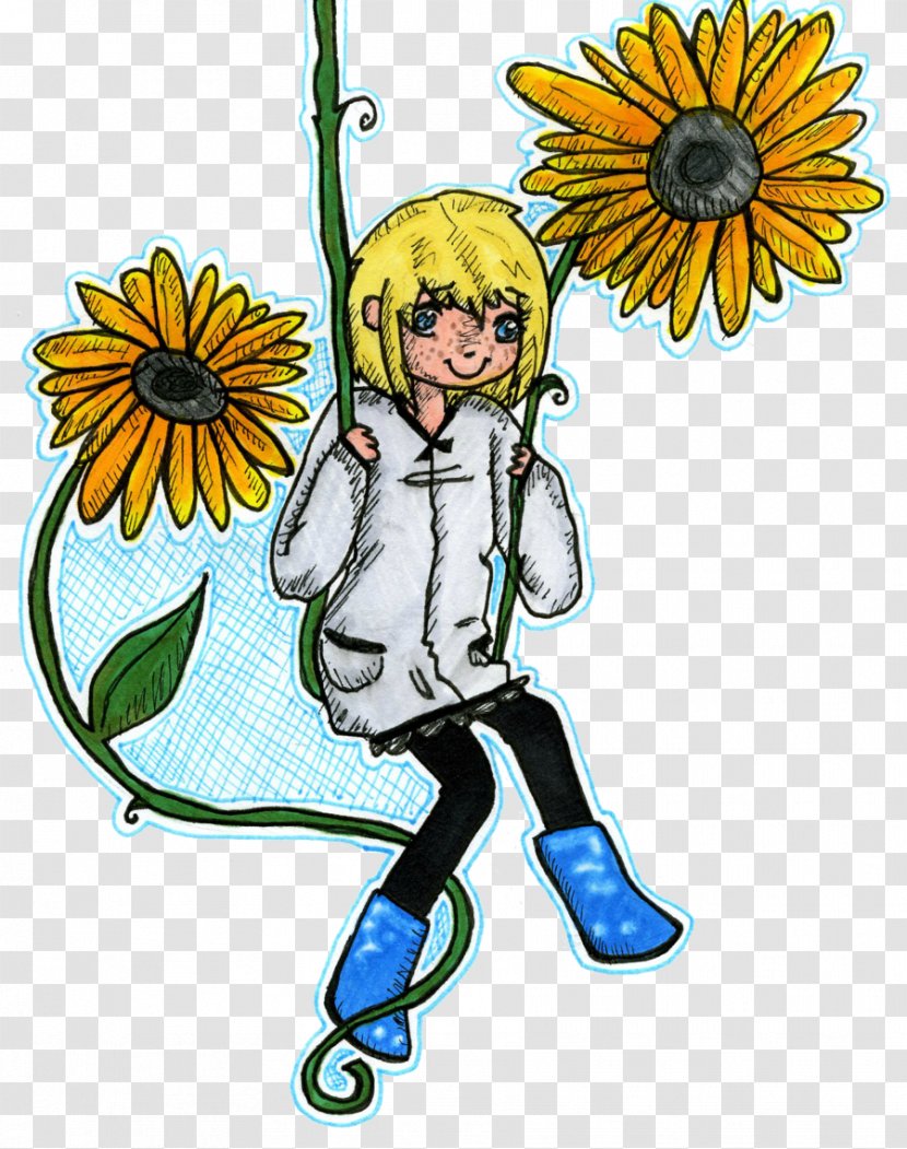 Clip Art Illustration Floral Design Sunflower Human Behavior - Boy Transparent PNG