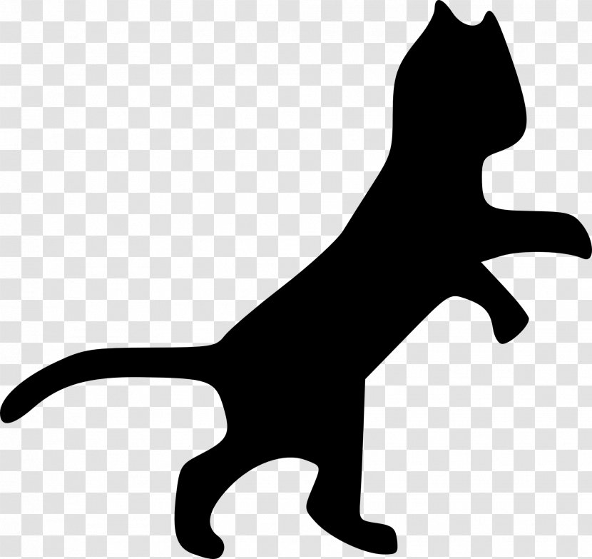 Cat Kitten Clip Art - Black And White - Animal Silhouettes Transparent PNG