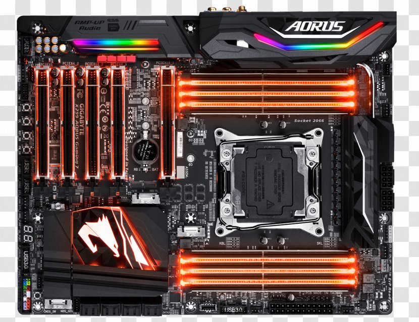 Intel X299 LGA 2066 TOP Gaming Motherboard AORUS 9 - Computer Transparent PNG