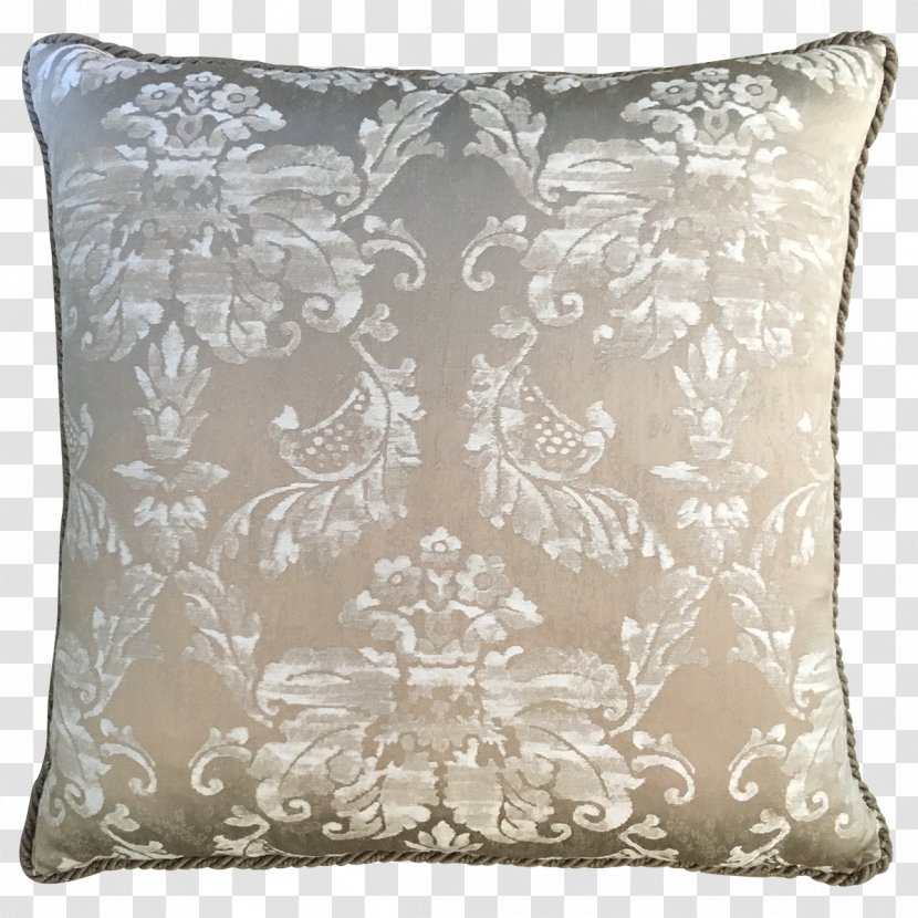 Throw Pillows Cushion Brocade Silk - Silver Sequins Transparent PNG